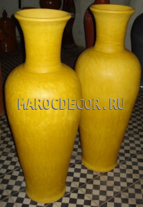 Напольная ваза керамическая Марокко арт.VL-09, желтая