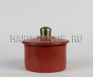Марокканская шкатулка из керамики, коричневая арт.TDL-19