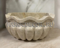 Курна в хамам из бежевого мрамора КURNA-03