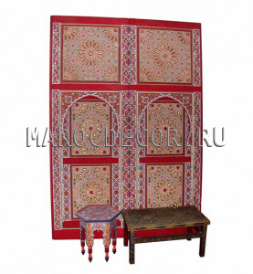 Дверь двустворчатая с росписью арт.MD-04