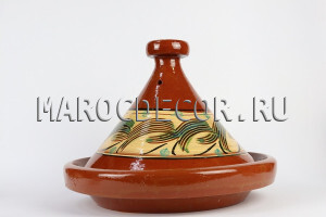 Марокканский тажин из керамики с росписью, 33 см арт.TJ-35