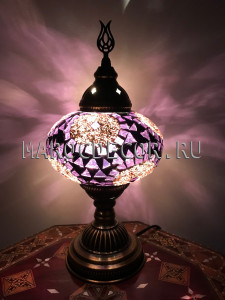 Турецкая лампа из цветного стекла Violet арт.TA-07