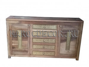 Марокканский комод из дерева с чеканкой Maroc-876