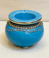 Марокканская пепельница с чеканкой, голубая PS-3