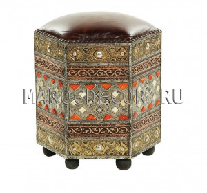 Пуф марокканский со вставками POUF-45