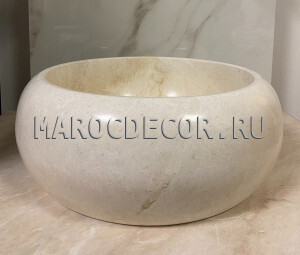 Курна в хамам из бежевого мрамора КURNA-13