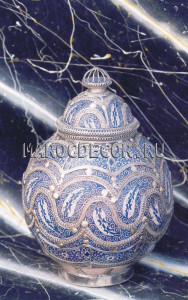 Ваза керамическая синяя (Марокко) арт.Maroc-781