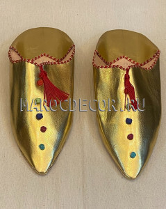 Марокканские бабуши золотистые, размер 39 BS-17