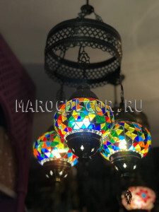 Восточная люстра с цветными плафонами арт.HM-03/3 