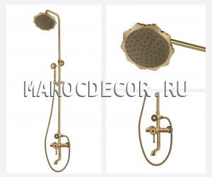 Комплект для ванной и душа одноручковый, излив 10 см (душ ЦВЕТОК) 10120F 