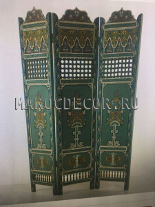Ширма в восточном стиле, зеленая Maroc-260
