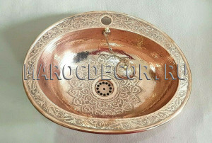 Медная раковина с чеканкой, Марокко СU-М-01